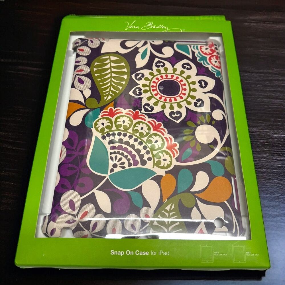 Vera‎ Bradley Snap On iPad Case Fits 2 3 4 NEW Plum Crazy in Box